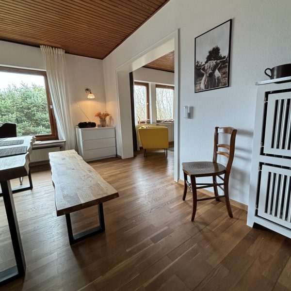Esszimmer in der Ferienwohnung Eulennest